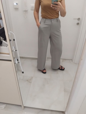 Wide classic pants gray one size like new