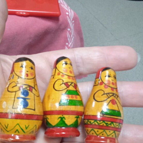 Russian wooden folk art dolls, 1984