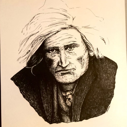Man Sketch original on acid free watercolor paper 29.7x41cm new