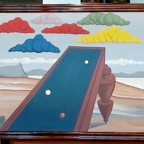 Painting on canvas like new with handmade frame 89x69 cm