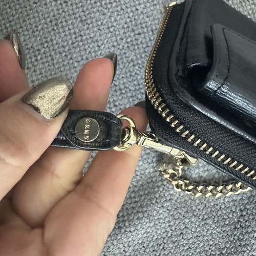 DKNY leather wallet-bag with strap