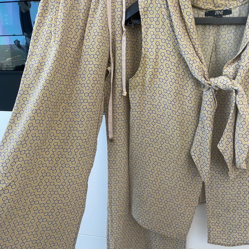 Silk set Zini used, pants and blouse size 38