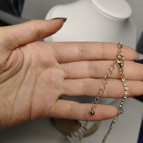 Silver necklace with sparkly rhinestones new