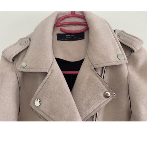 Zara suede jacket used, pink, size S