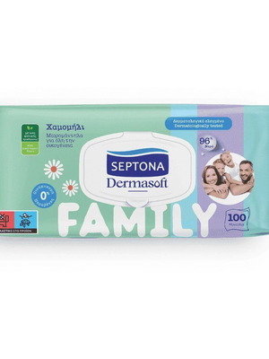 Septona Μωρομάντηλα Dermasoft Family 100 τεμ καινούργια