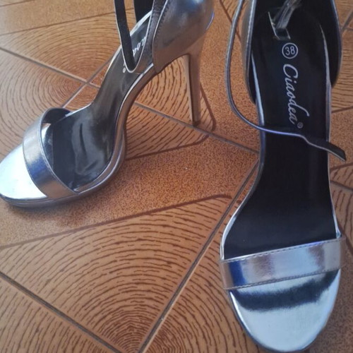 Women's silver sandals and pumps, like new, size 38