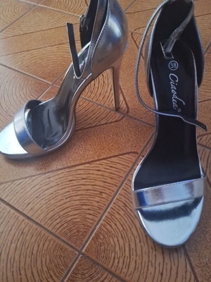 Women's silver sandals and pumps, like new, size 38