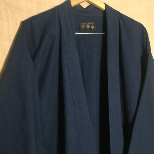 Samue traditional Japanese heavy cotton, indigo, like new, size L