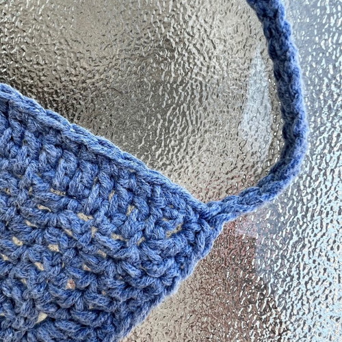 Crochet Halter Crop blue, new, size M