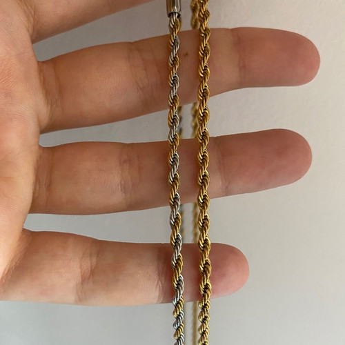 Steel twisted chain necklaces 50cm new