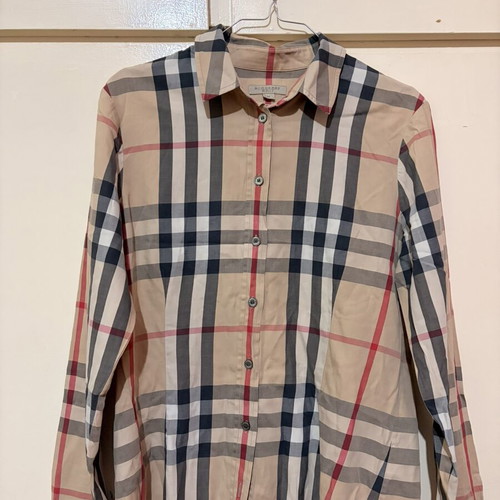 Burberry Brit Nova Check Long-Sleeve Shirt like new, beige and brown