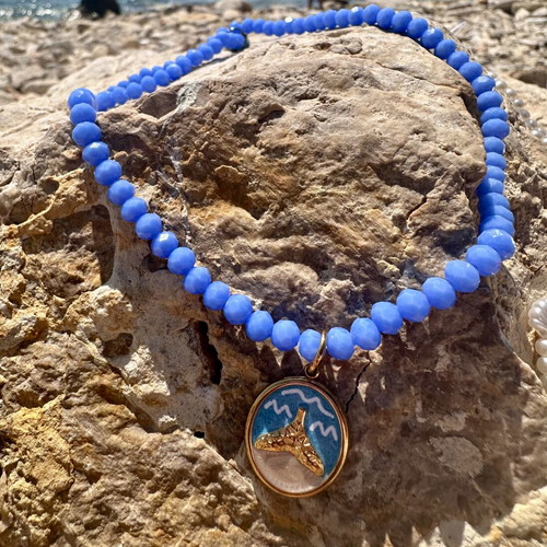 Handmade jewelry in blue color