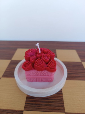 Handmade scented candle with porcelain holder