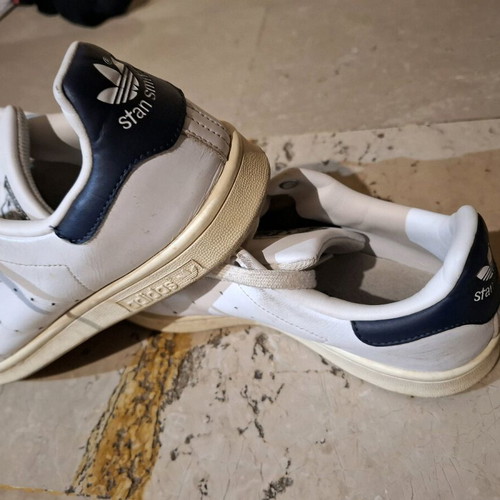 Stan Smith Adidas athletic shoes used, white with blue, size 40