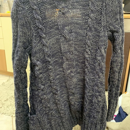 Eds knitted women's cardigan like new, gray and blue, size S