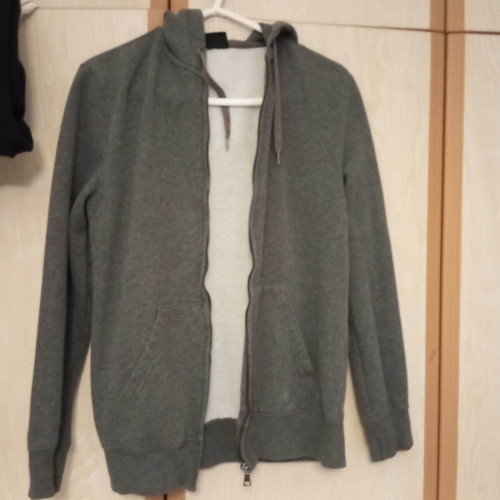 H&M sweatshirt jacket used, gray, size S