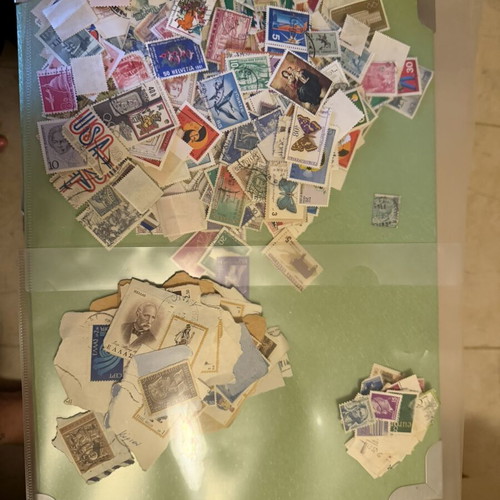 Old stamps collection used, 600–700 pieces from Greece and worldwide