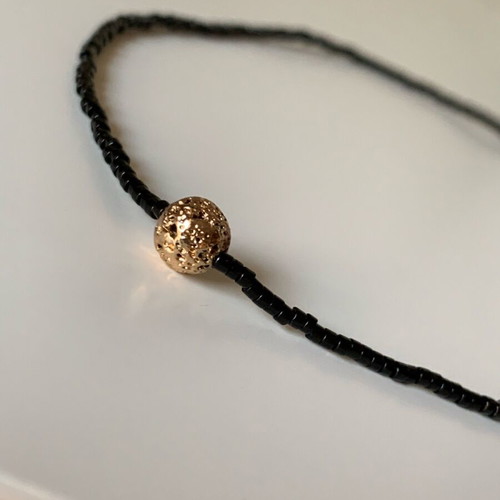 Handmade necklace with lava and Miyuki Delica glass beads new
