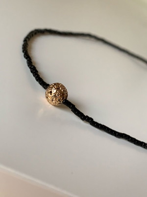 Handmade necklace with lava and Miyuki Delica glass beads new