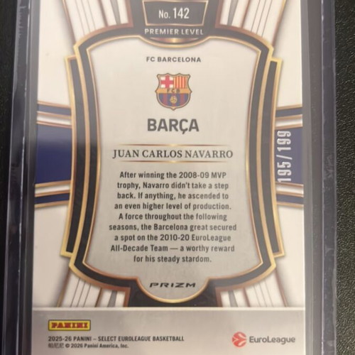 Juan Carlos Navarro Select Euroleague Basketball Card new