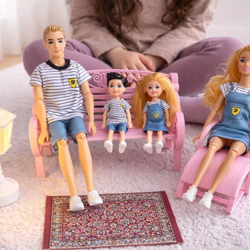Bench, sun lounger and pouf for dolls new