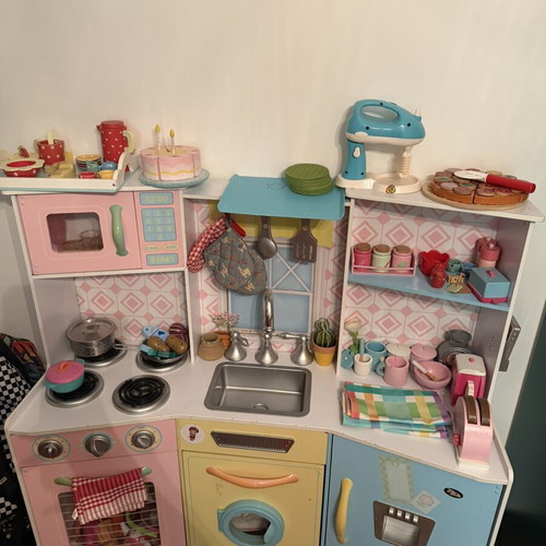 Kidkraft Wooden Play Kitchen Like New with Accessories