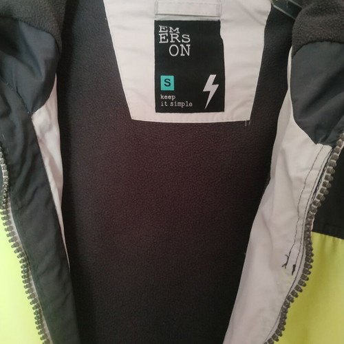 Emerson jacket S used, grey with light green fleece lining