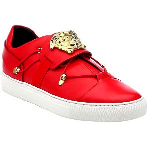 Versace red leather Palazzo low top
