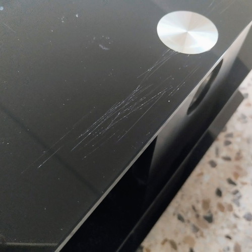 Optibase glass TV stand