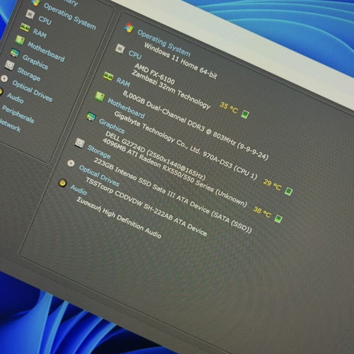 Gaming PC FX-6100 RX550 4GB 8GB Windows 11 used