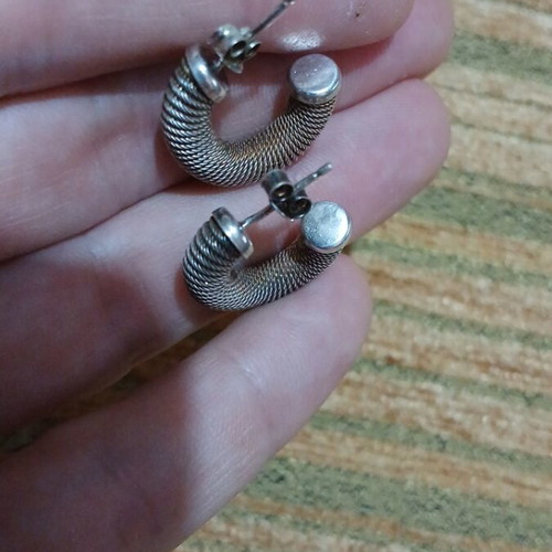 Vintage Silver 925 Italy earrings used, silver color